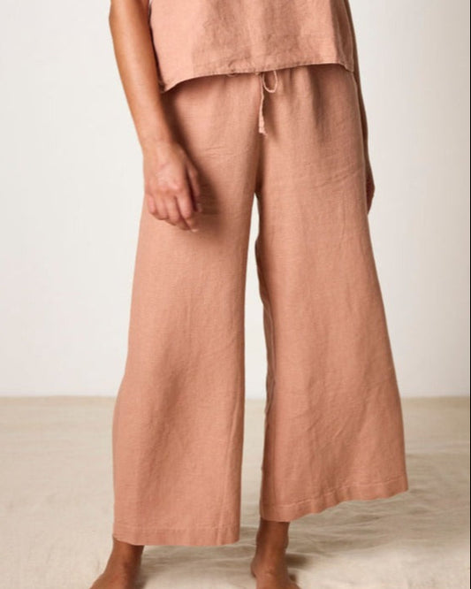 ISABELLA V. Finest French Linen Bella Pants Rose Pink
