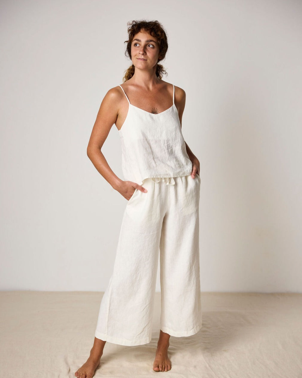ISABELLA V. Finest French Linen White Pants