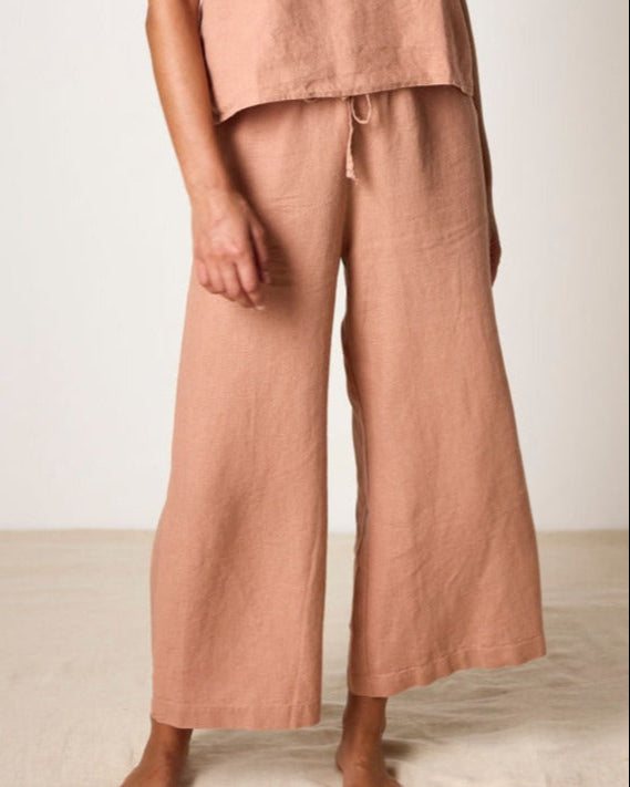 ISABELLA V. Finest French Linen Bella Pants Rose Pink