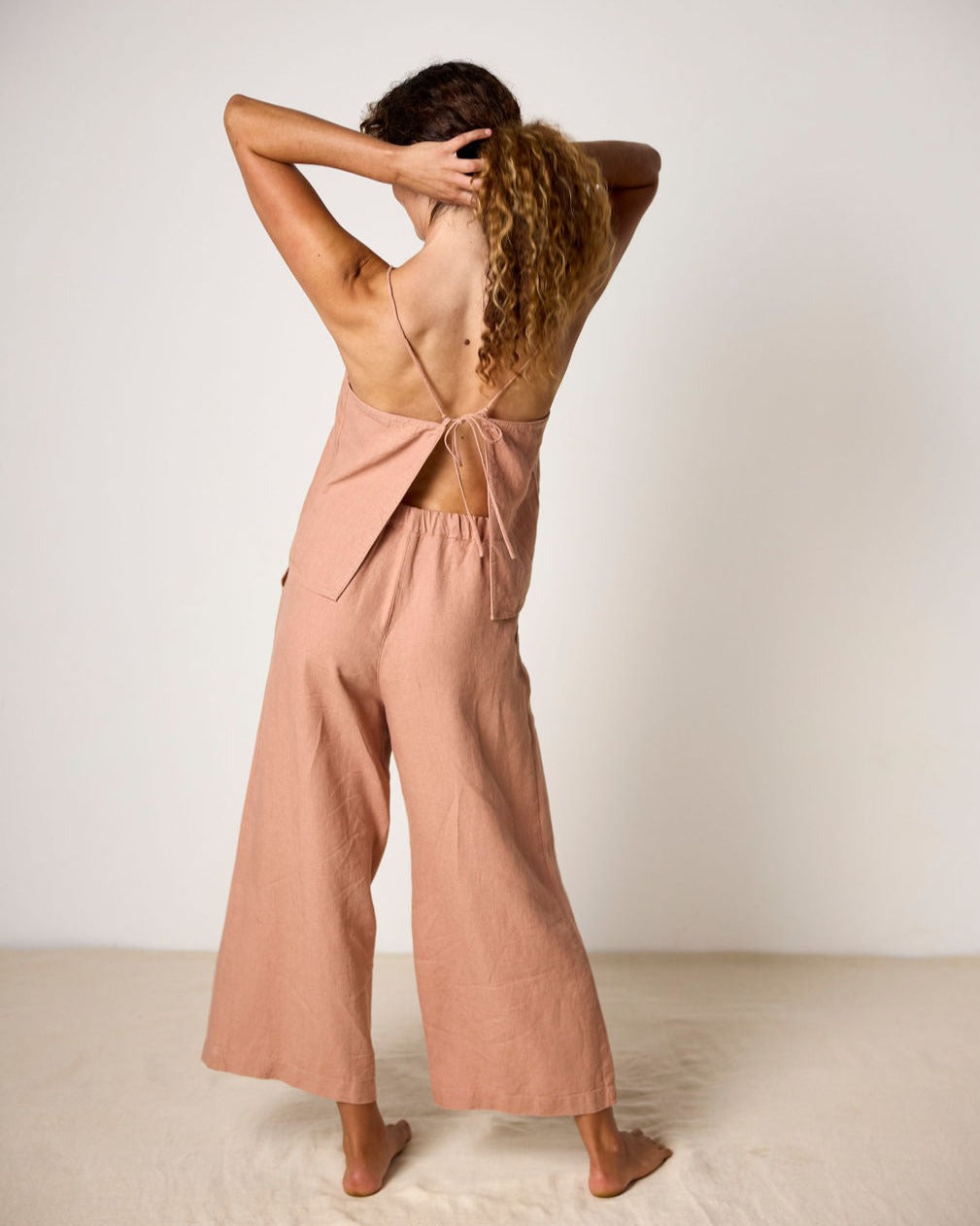 ISABELLA V. Finest French Linen Pants Rose Pink