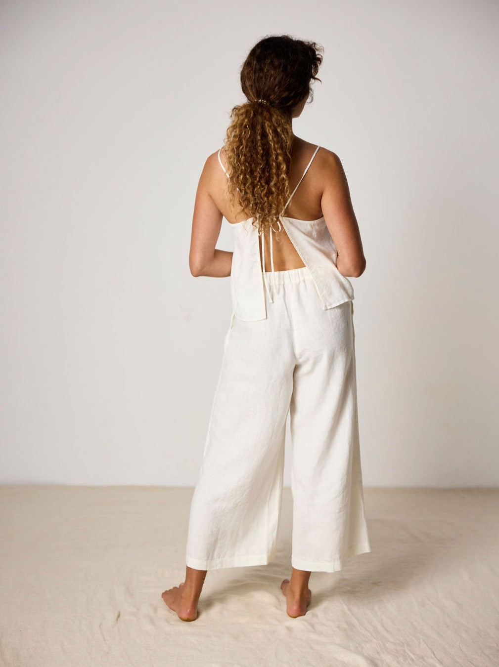 ISABELLA V. Finest French Linen White Pants 