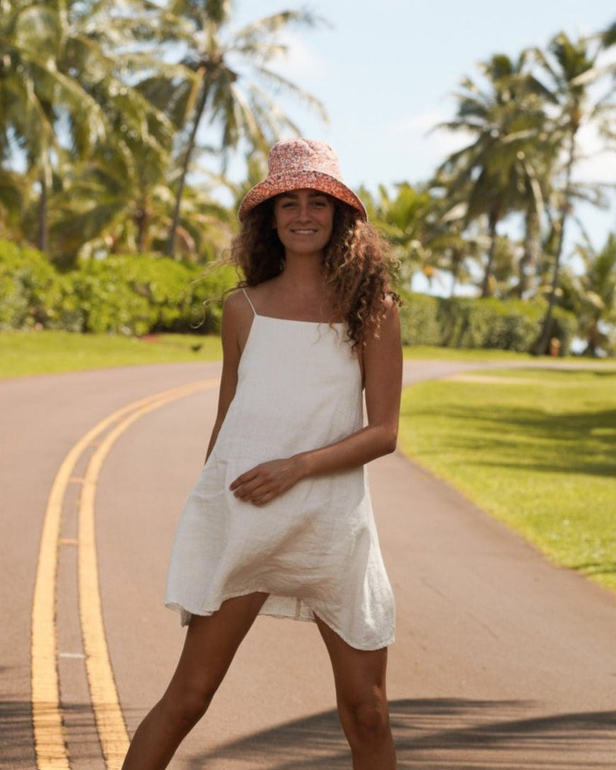 ISABELLA V. FINEST FRENCH LINEN WHITE DRESS