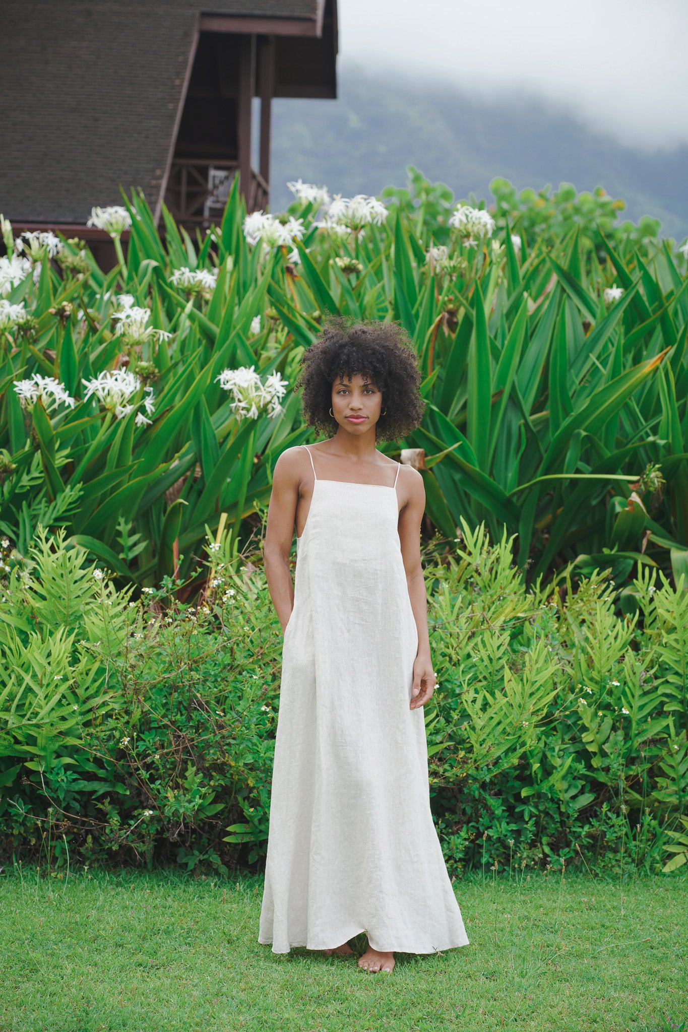 Flora Maxi French Linen Dress