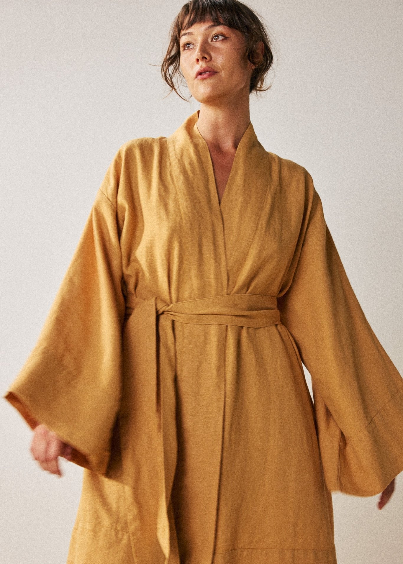 Fine Linen Sakura Kimono