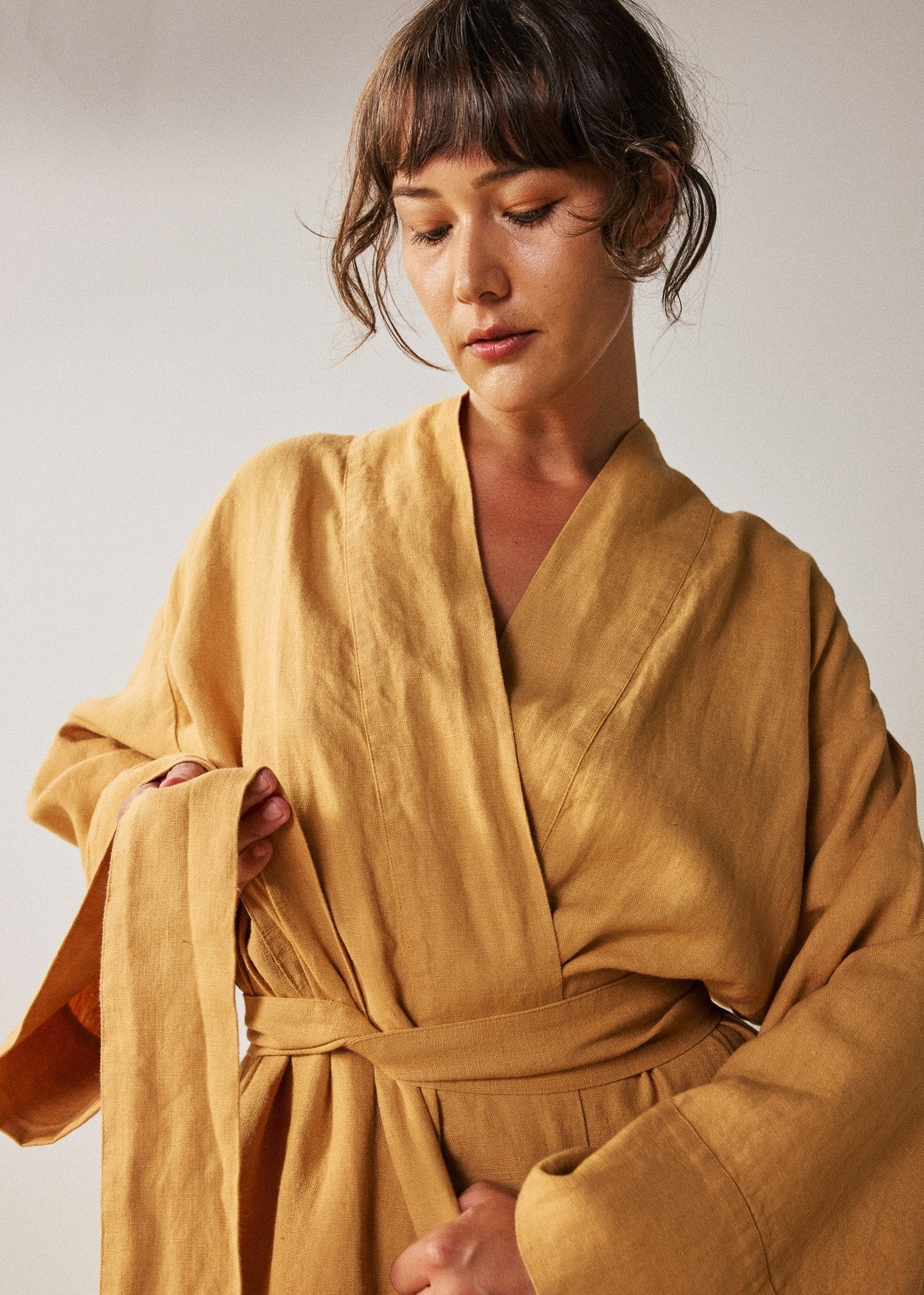 Fine Linen Sakura Kimono