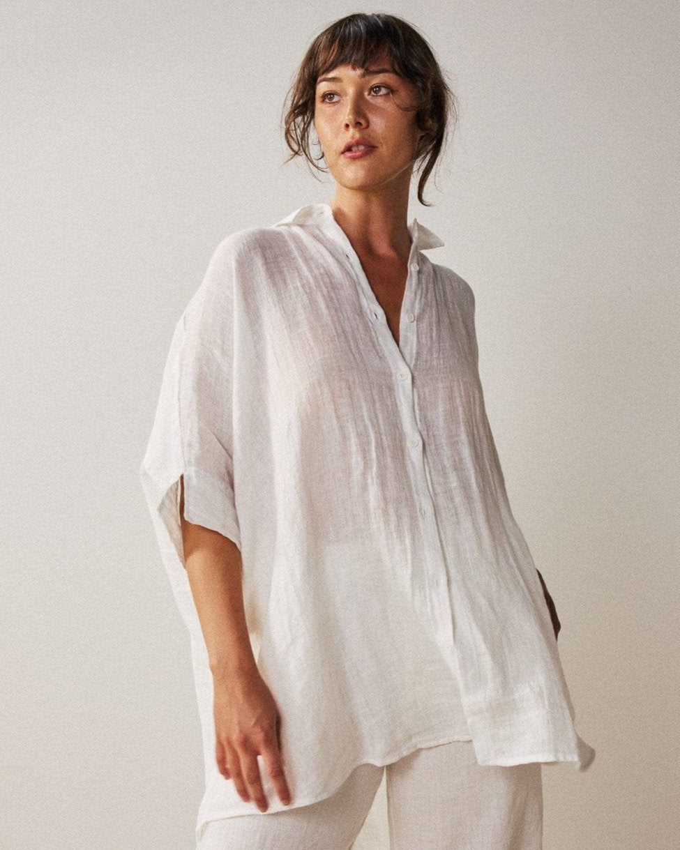 French Linen Ally Shirt Dress
