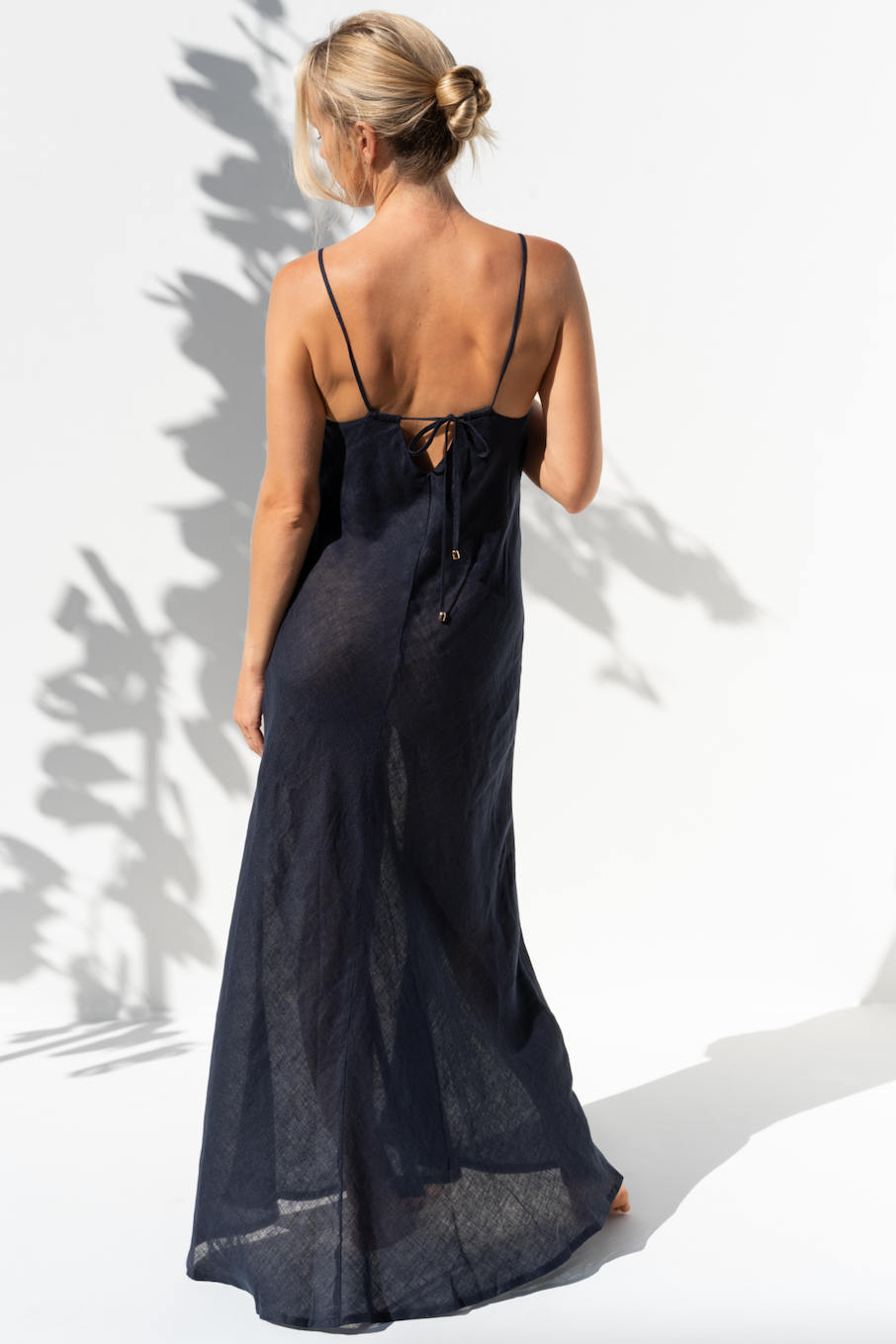 Nafisseh Bias Maxi Linen Dress