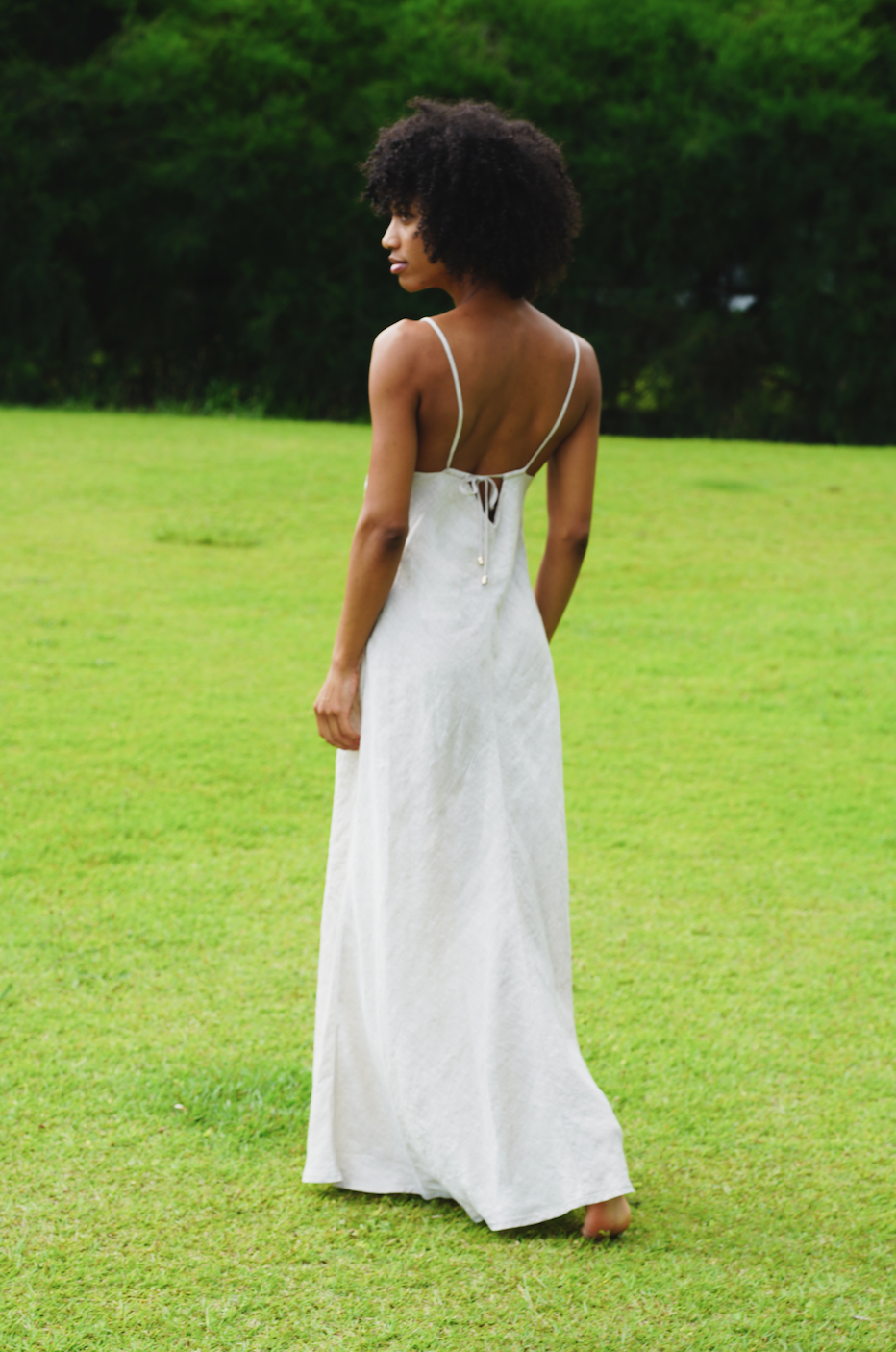 Flora Maxi French Linen Dress